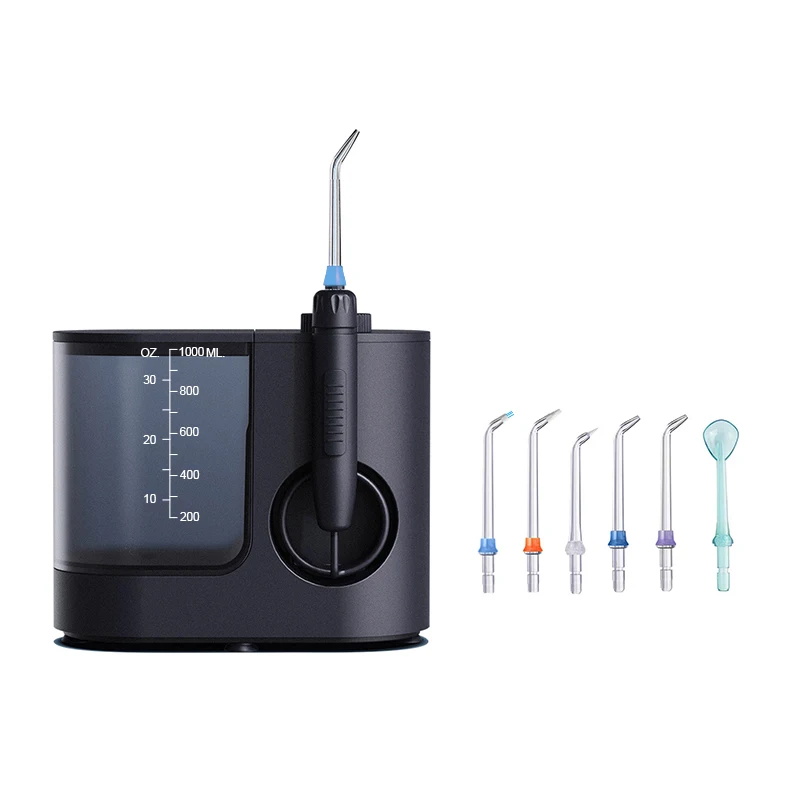1000ml Large Capacity Water Flosser 6 Nozzles Oral Irrigator 10 Adjustable Pressures Electric Flosser for Teeth Braces