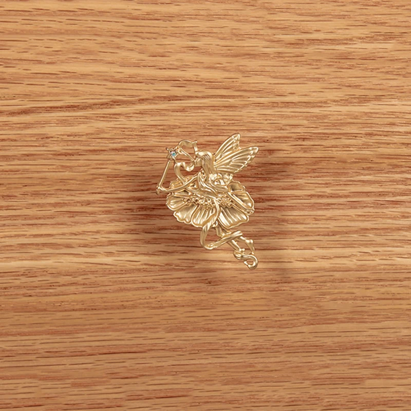 NEW 4PCS Solid Brass French Flying Elf Furniture Pulls Handles Drawer Knobs Cupboard Wardrobe Closet Dresser Cabinet Door Pulls