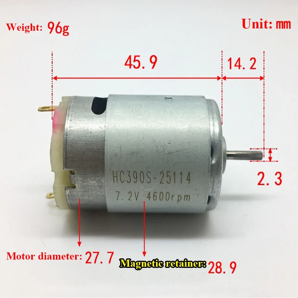 Mini 390 Electric DC Motor DC 6V-14.4V 8800RPM Medium Speed Carbon Brush Embossing Shaft Smart Vacuum Cleaner Robot Sweeping