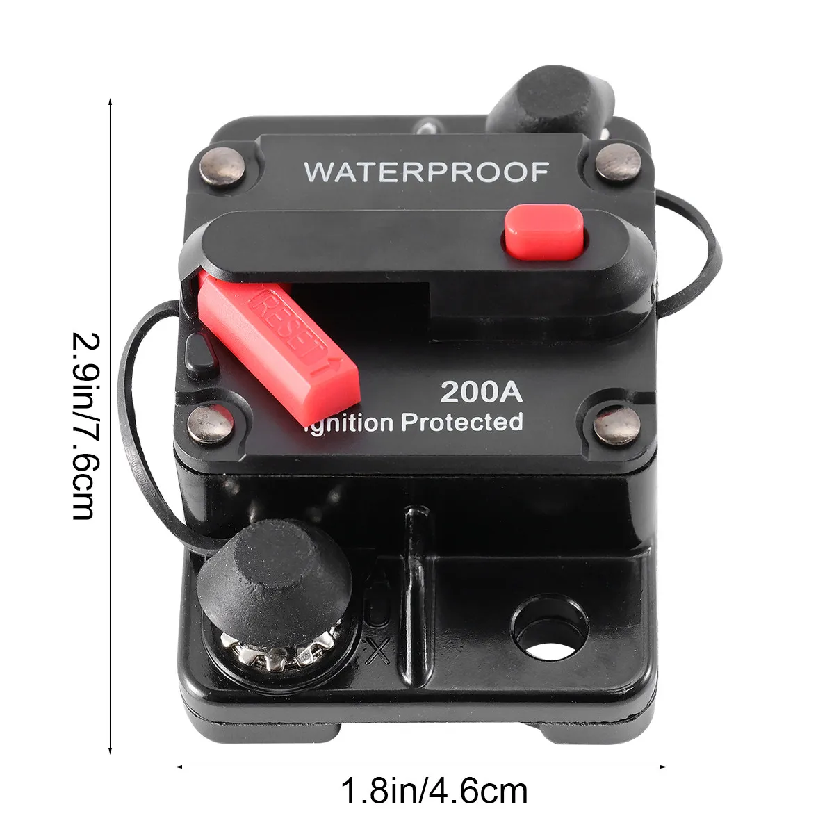 Waterproof 200A Manual Reset Circuit Breaker High Amp Dual Stud Switch Circuit Protector for High Current Protection