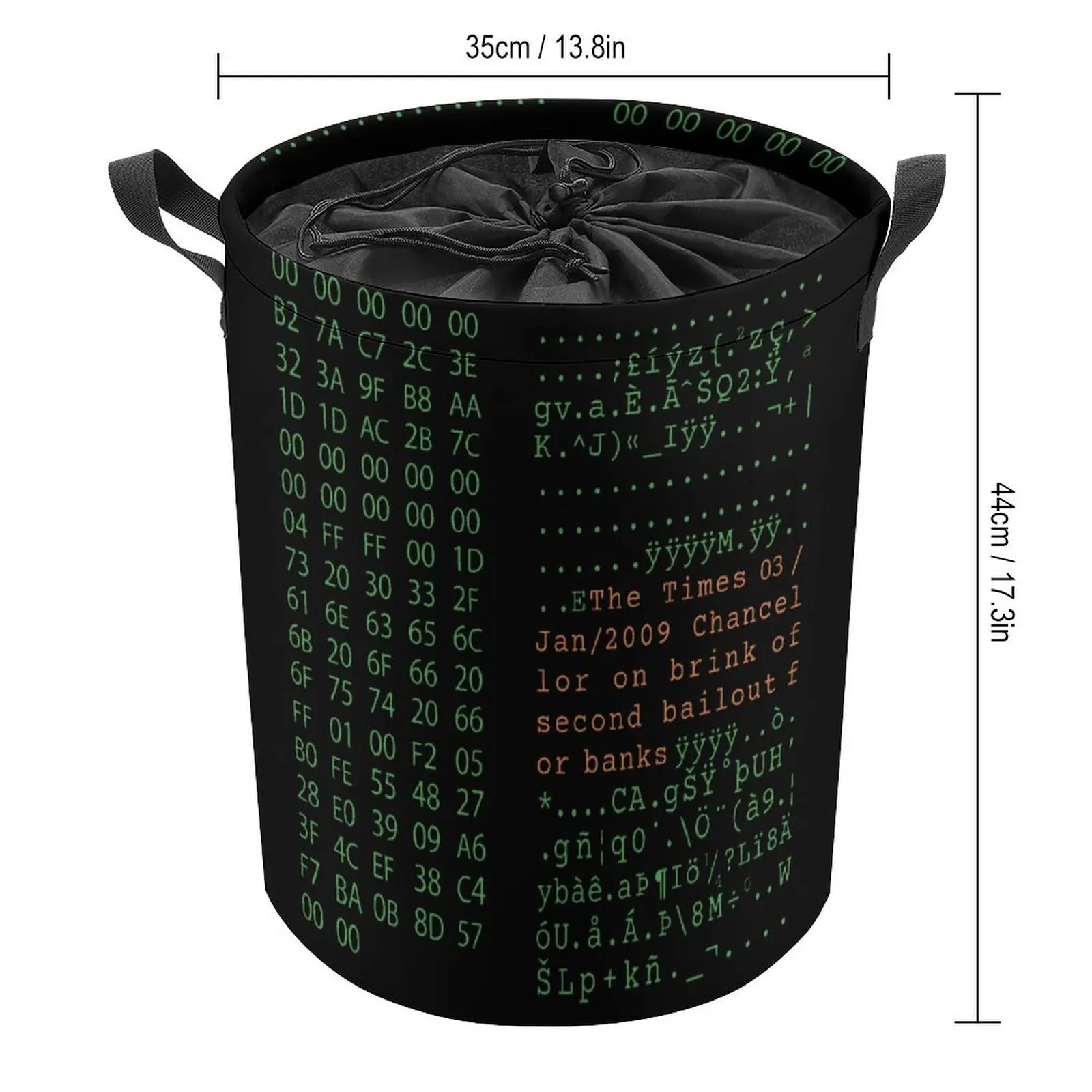 Tie Up Your Dirty Pocket Genesis Block Satoshi Nakamoto Hodl Bitcoin Classic Laundry Basket Large Capacity Can Be Folded Living