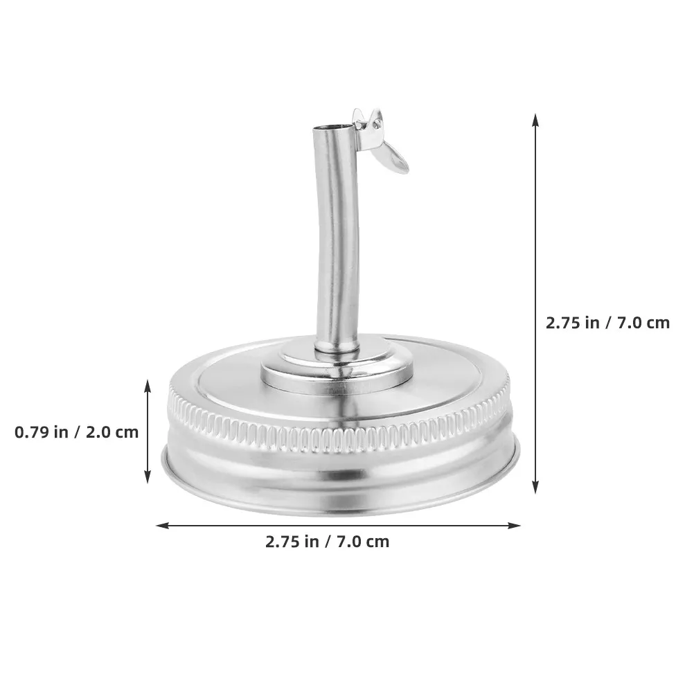 3pcs Stainless Steel Leakproof Jar Pour Lids for Olive Oil, Vinegar, Soy Sauce, Syrup & Dressing