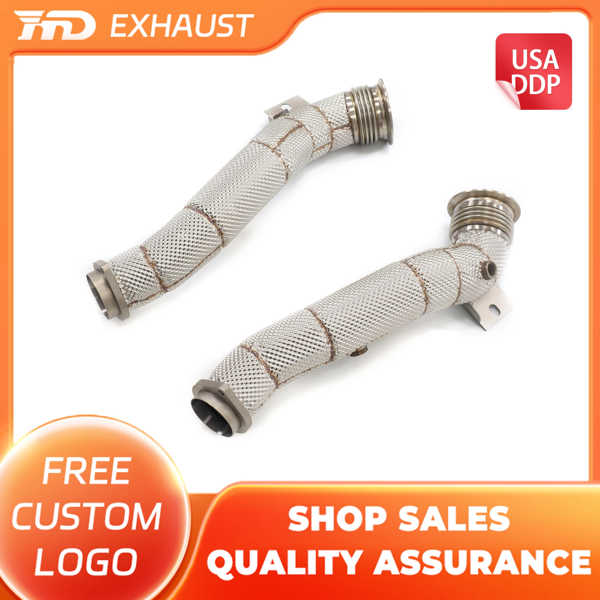 

HMD Hot sale Exhaust System High Flow Performance SS304 Downpipe for BMW 760i F02 6.0T V12 With Catalysis and Heat Shield