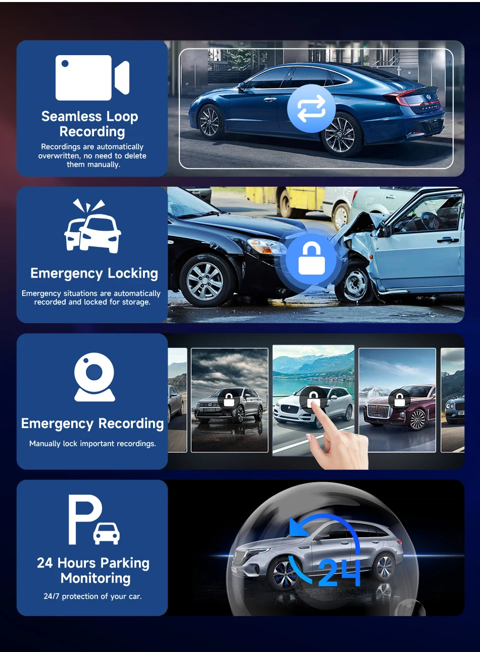 4K Auto-achteruitkijkspiegel, dashcam, Carplay, Android, auto, Hodozzy 27,9 cm (10,99 inch), touchscreen, dashcam Avec, frontweergave, ondersteunt Bluetooth, WLAN, video, nachtzicht, DVR, FM, GPS 64