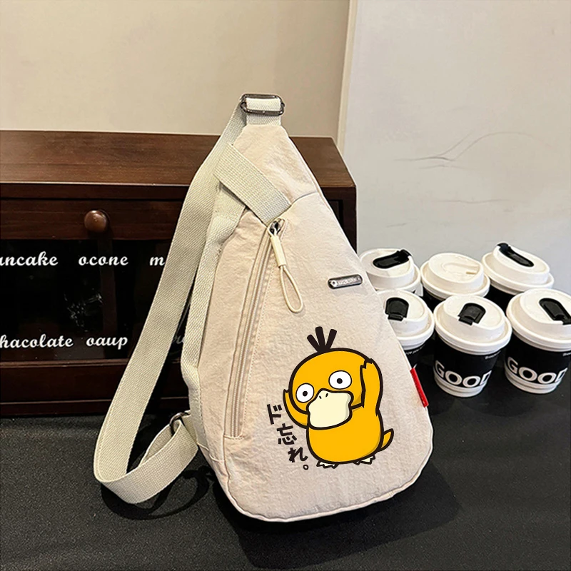 

New Pokemons Shoulder Bag Boy Girl Large Capacity Daily Chest Bags Waterproof Multifunctional Leisure Oxford Cloth Crossbody Bag
