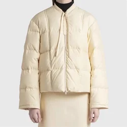 winter coats woman 2024 New in Lace up slim fitting quilted down jacket 90 white duck down filling Puffer coats Warm thick coat