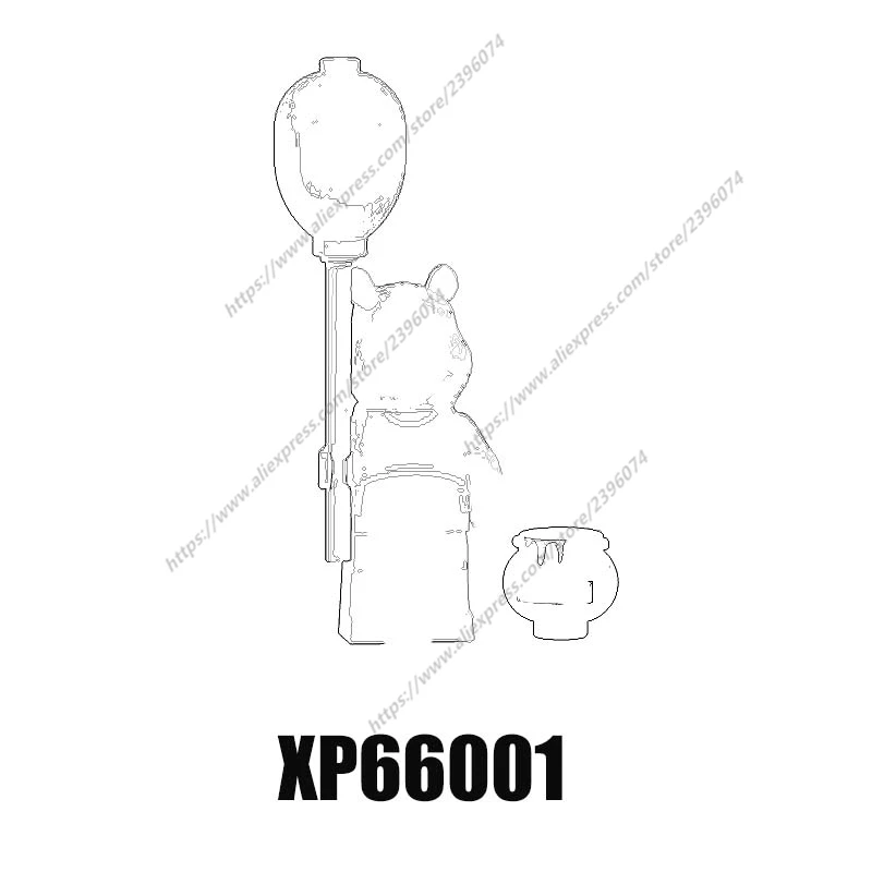 만화 영화 애니메이션 곰돌이 푸 호랑이 토끼 돼지 액션 피규어, 빌딩 블록 액세서리, 어린이 시리즈-070 XP66001