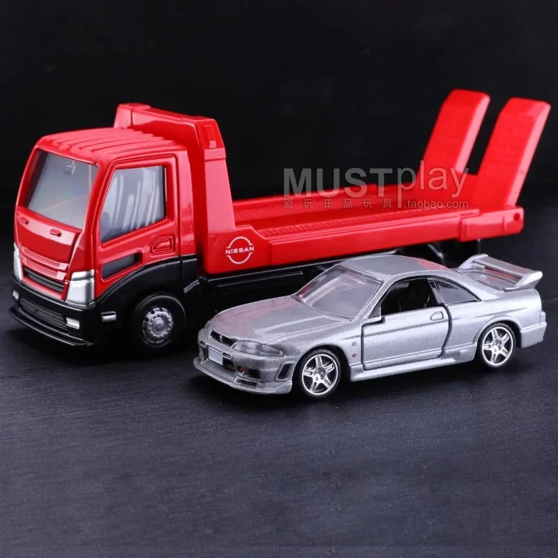 TAKARA TOMY Tomica Premium Transporter Nissan GTR R33 vehículo de Motor de aleación, modelo de Metal fundido a presión, juguetes para niños