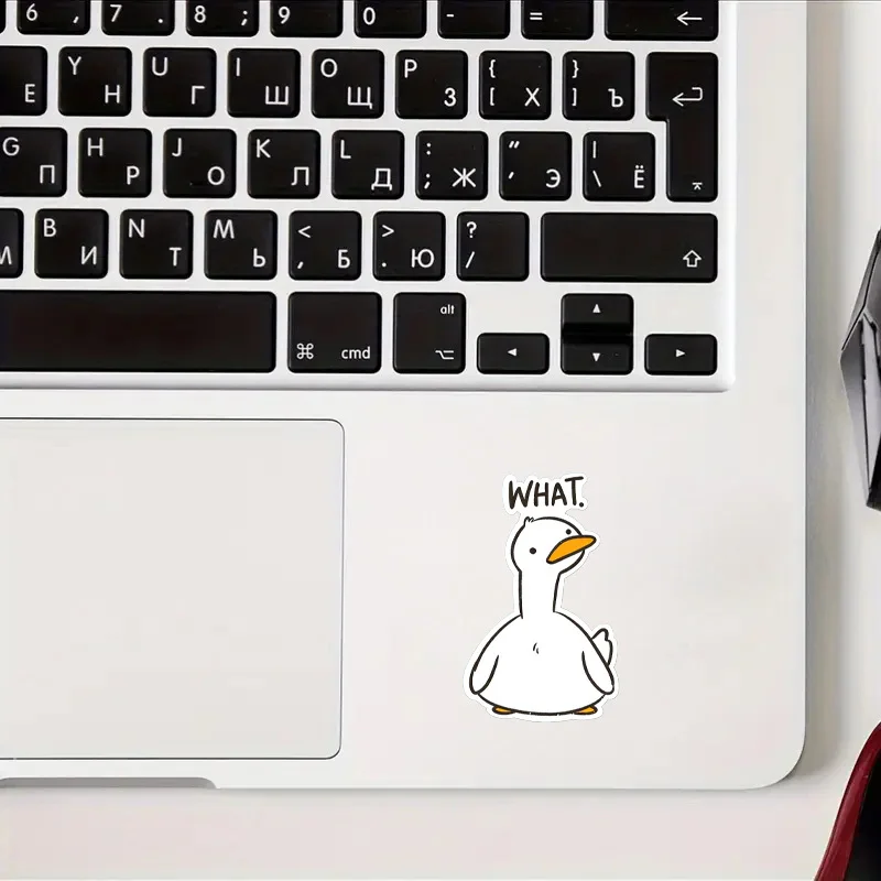 

Funny Emoji Stickers | Cute Laptop Stickers Goose and Duck - Cute Confused Face