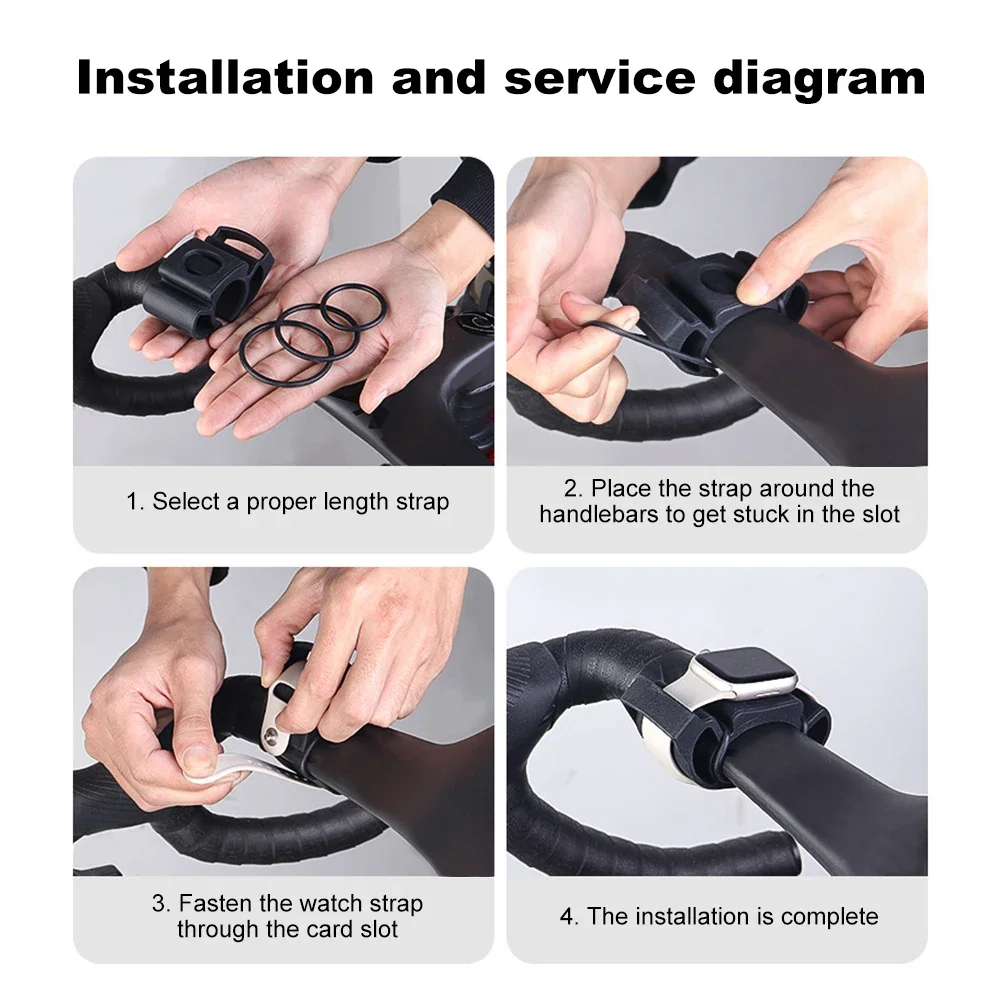 Support de moniteur de fréquence cardiaque pour vélo, support de montre de guidon de vélo en silicone, support de montre intelligente de vélo, Tomtom, Tichüch, Suunto