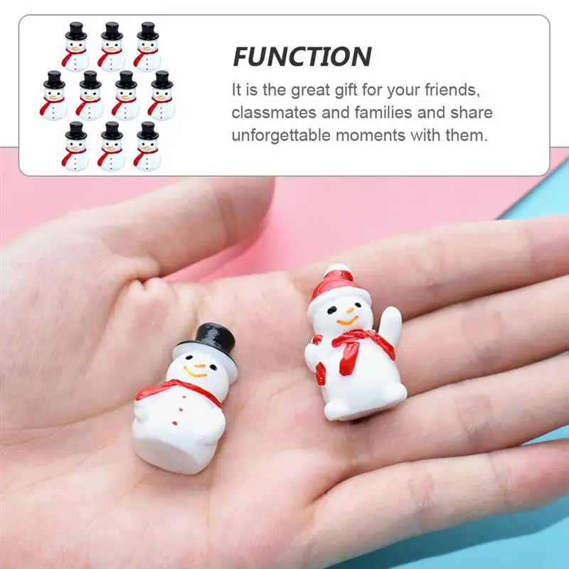 10pcs Mini Resin Christmas Decoration Santa Claus Snowman Tree Landscape Model DIY Garden Figurines Home Globe