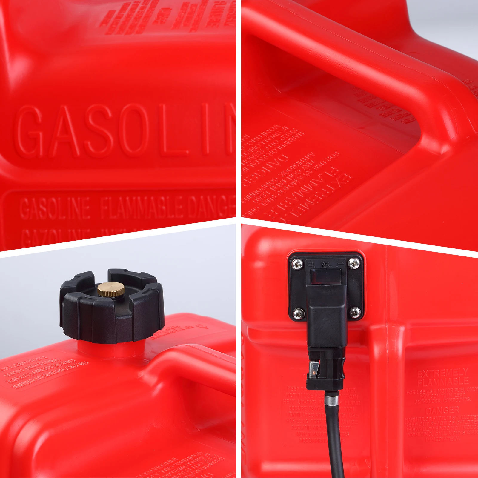 1 Plastic Hdpe 12L Marine Fuel Tank Portable Tank Fueling Tank With Handle (Top Configuration + Meter And Line In One)