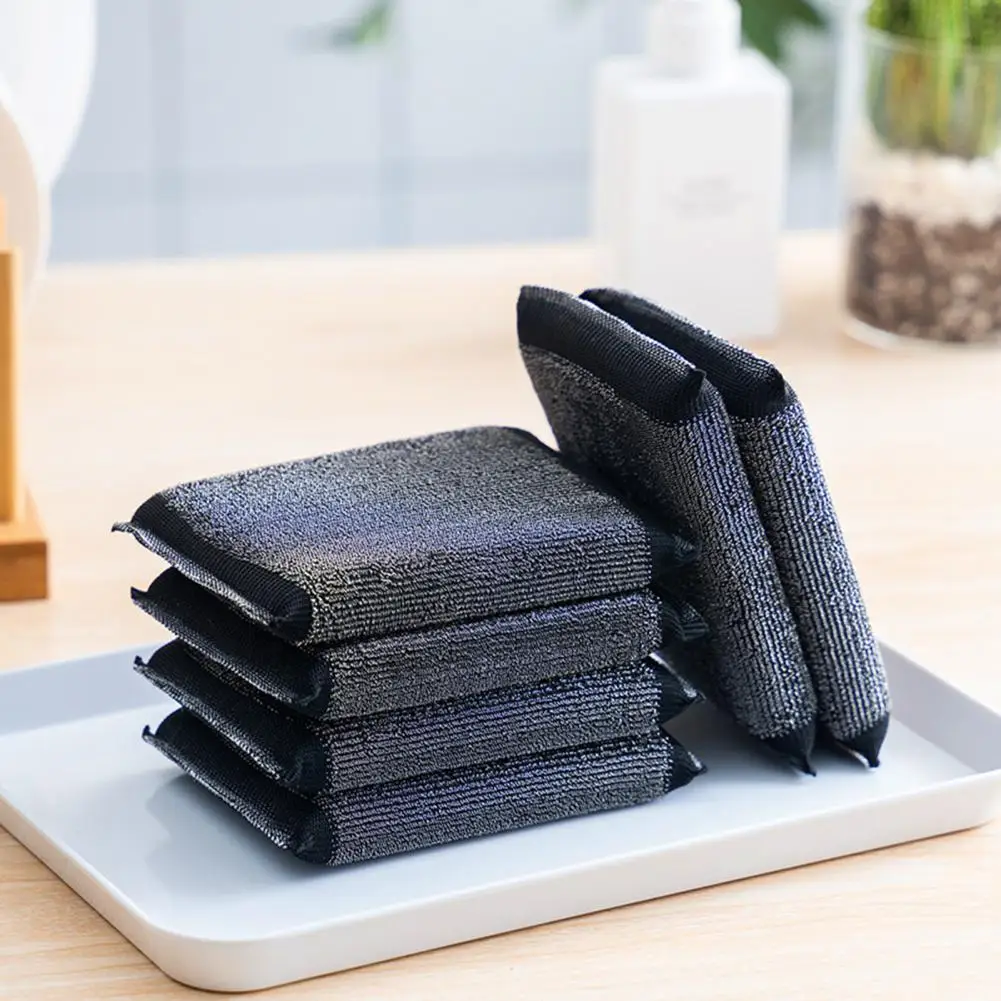 

Grime Cloth Stainless Steel Wire Dish Cloth Scrub Pads Kitchen Sponges Pot Brush Set Heavy-duty All-purpose Cookware for Dirt