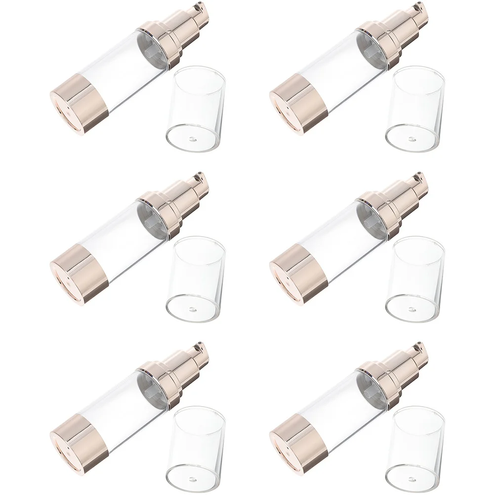 

6pcs Airless Pump Bottles Empty Cream Bottles Refillable Travel Size Lotion Container Leak Proof Sub Bottle For
