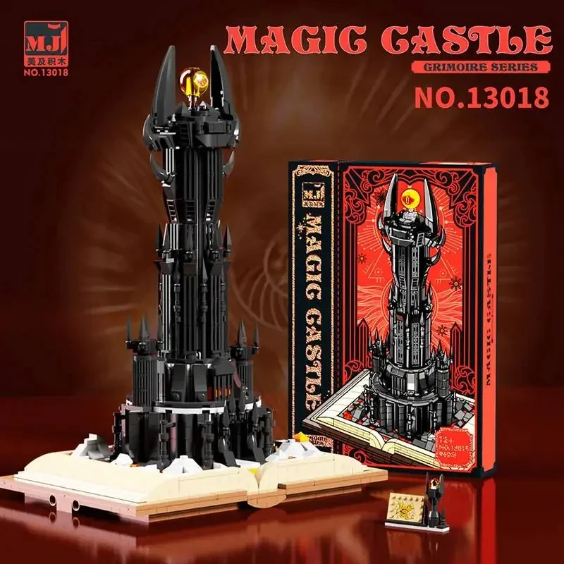 969PCS Magic Gastle on Book Lord Rings Sauron Eye Building Blocks with Led Light Assemble Brick Collection Toy Boy Kids Gifts