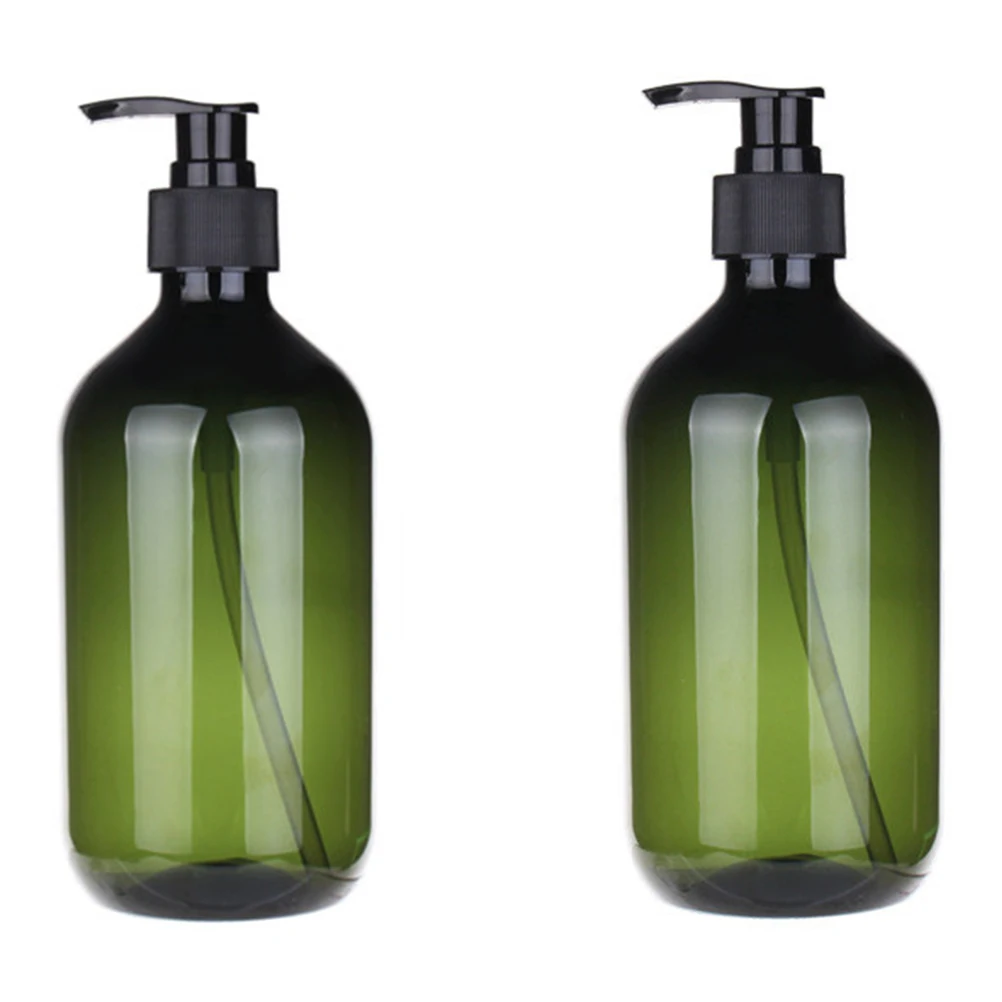 

5pcs 300Ml Plastic Pump Bottles Refillable Empty Dispenser For Shampoo Liquid Soap Body Wash Reusable Eco-Friendly Blackish