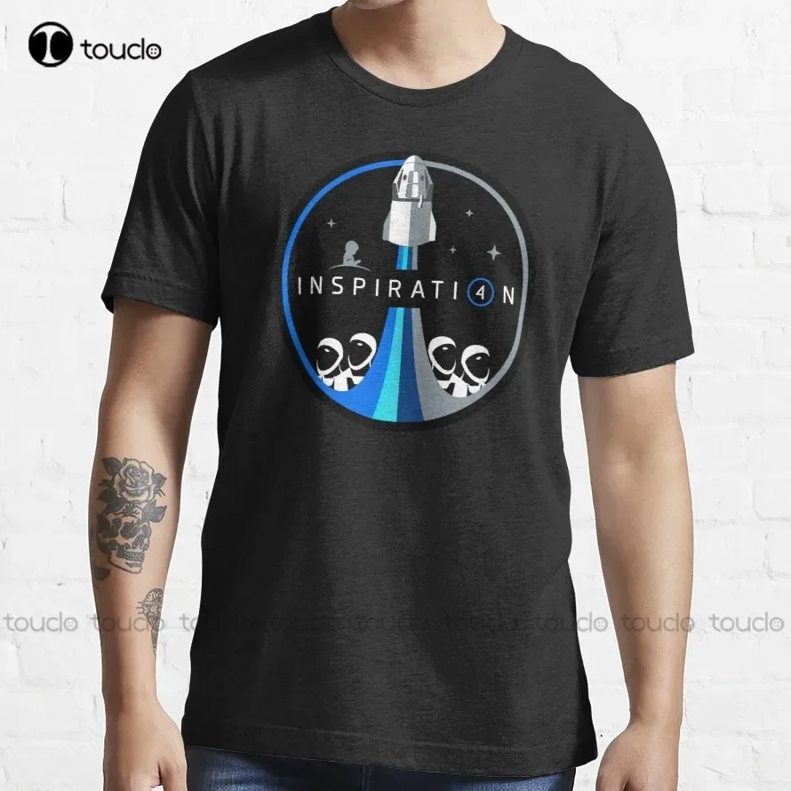 Spacex Inspiration 4  Trending T-Shirt Black Shirt For Women Oversized Graphic T 100% Cotton Digital Printing Tee Shirts