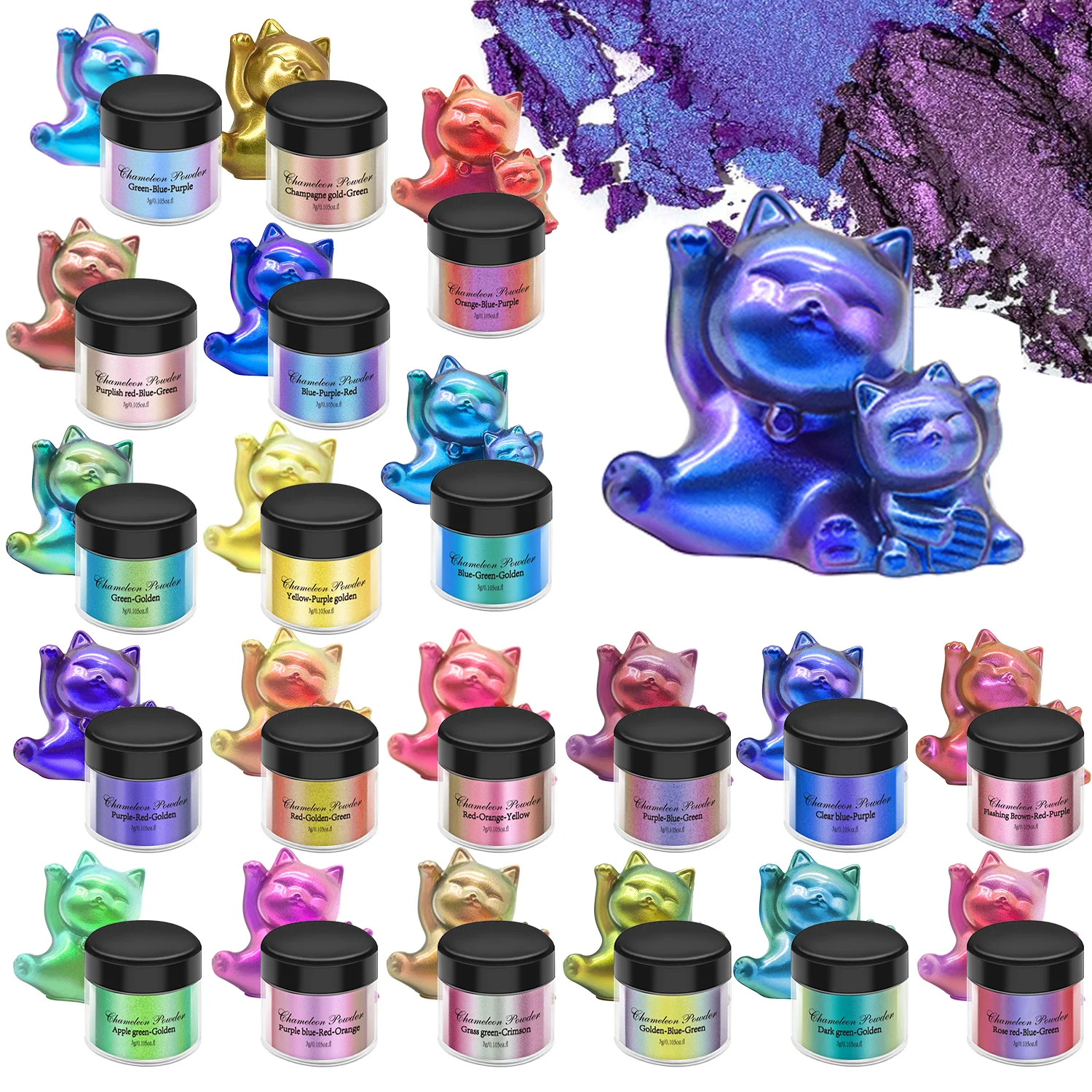 1 Set Chameleon Powder Nail Chrome Pigment DIY Epoxy Resin Mold Dye Nail Art Glitter Dust Manicure DIY Mica Powder Pigments