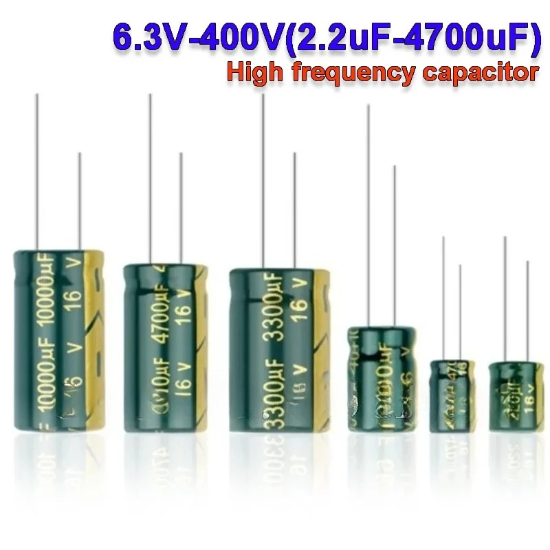 Condensador de Aluminio Ibuw de Alta Frecuencia y Bajo ESR de 10V 16V 25V 35V 50V 400V, 100UF 220UF 330UF 470UF 680UF 1000UF 2200UF 3300UF