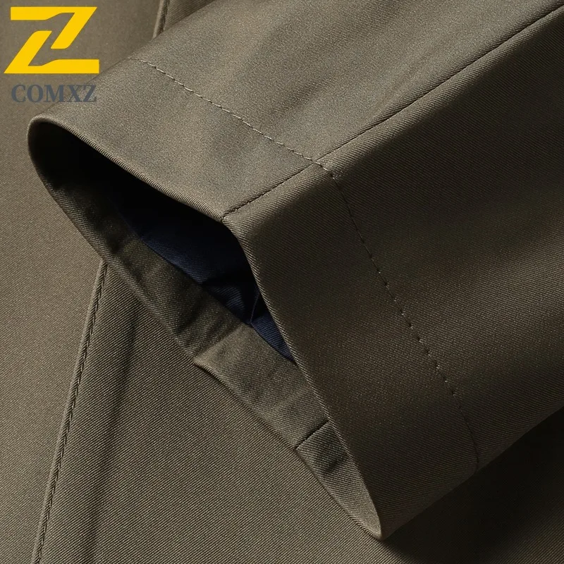 COMXZ Premium Men Jacket Brand Luxury Outdoor Office Coat Fashion Classics Business Casual Comfort Spring Autumn Man Clothing