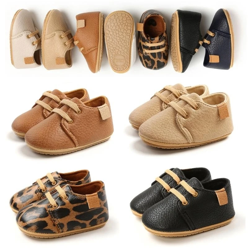 

Baby Boy Shoes Soft TPR Sole Baby Girl Shoes Prewalker Shoes for Infant Toddler Age 0-1Y Lace-up First Walker Flat Shoes 15UB