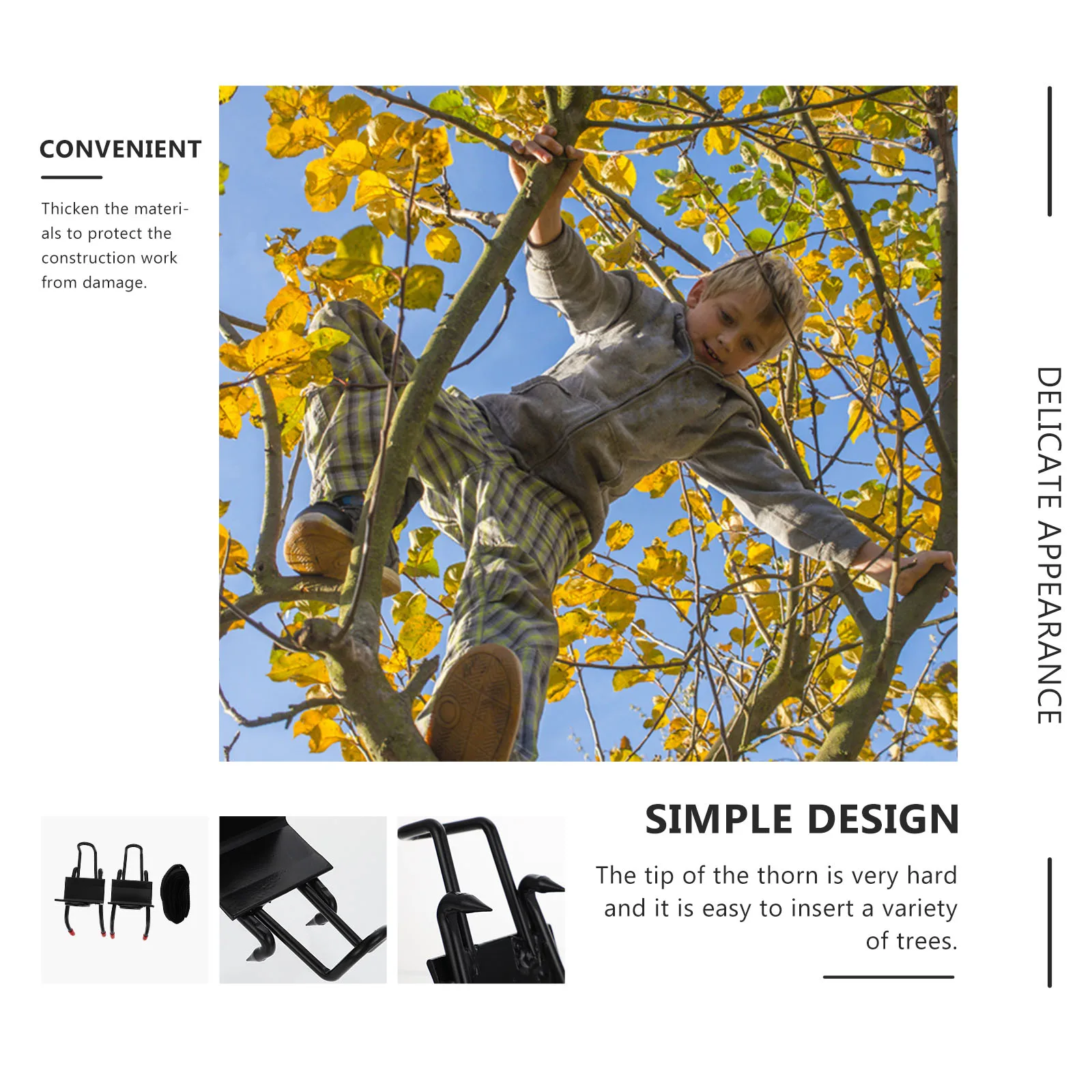 

1Set Anti-Slip Tree Climbing Spikes Carbon Steel Construction Grade Foot Grips for Safe Height Work Supplies