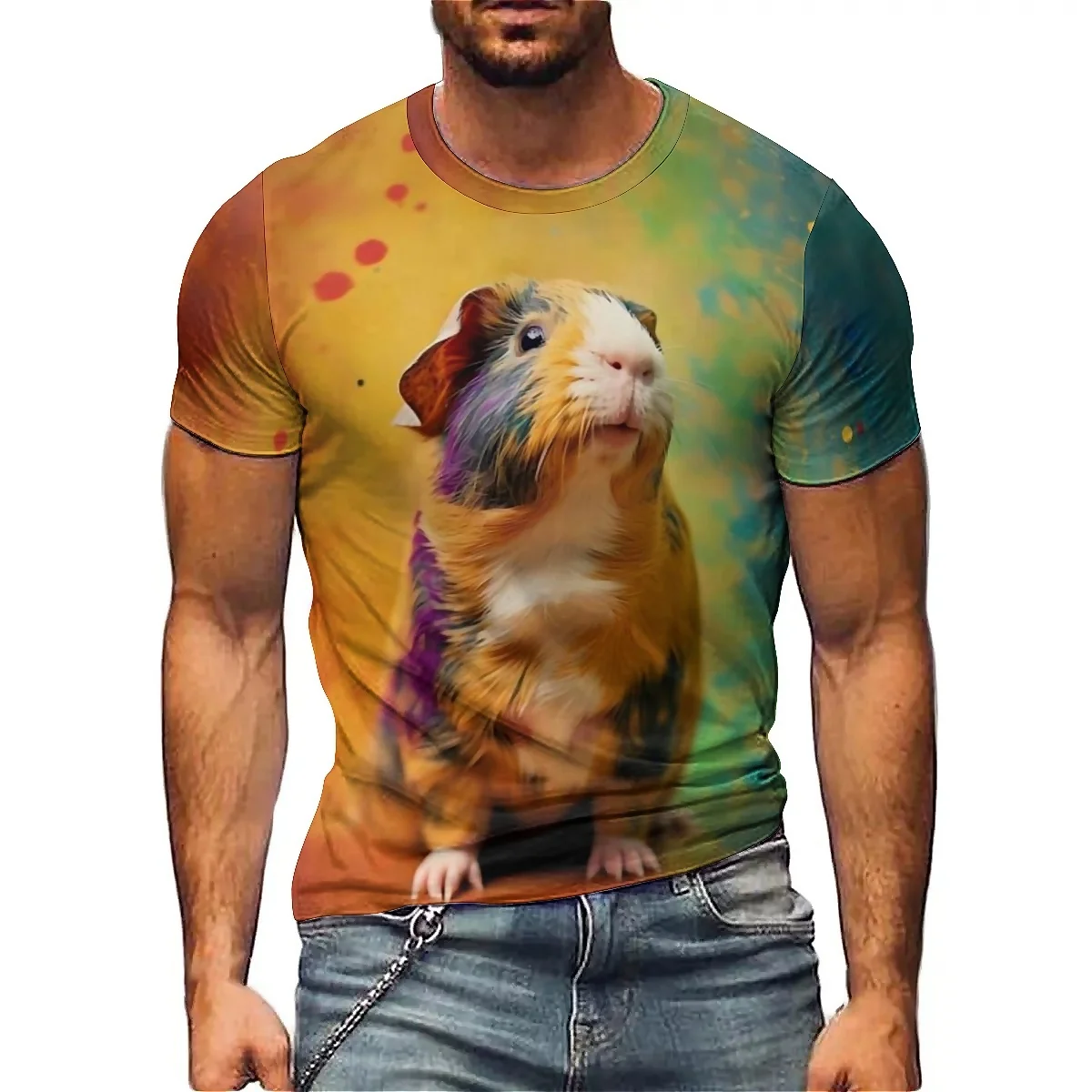 

All-Season Loungewear & Outdoor Men's 3D Printed Short-Sleeve T-Shirt - Men's Gathering Top