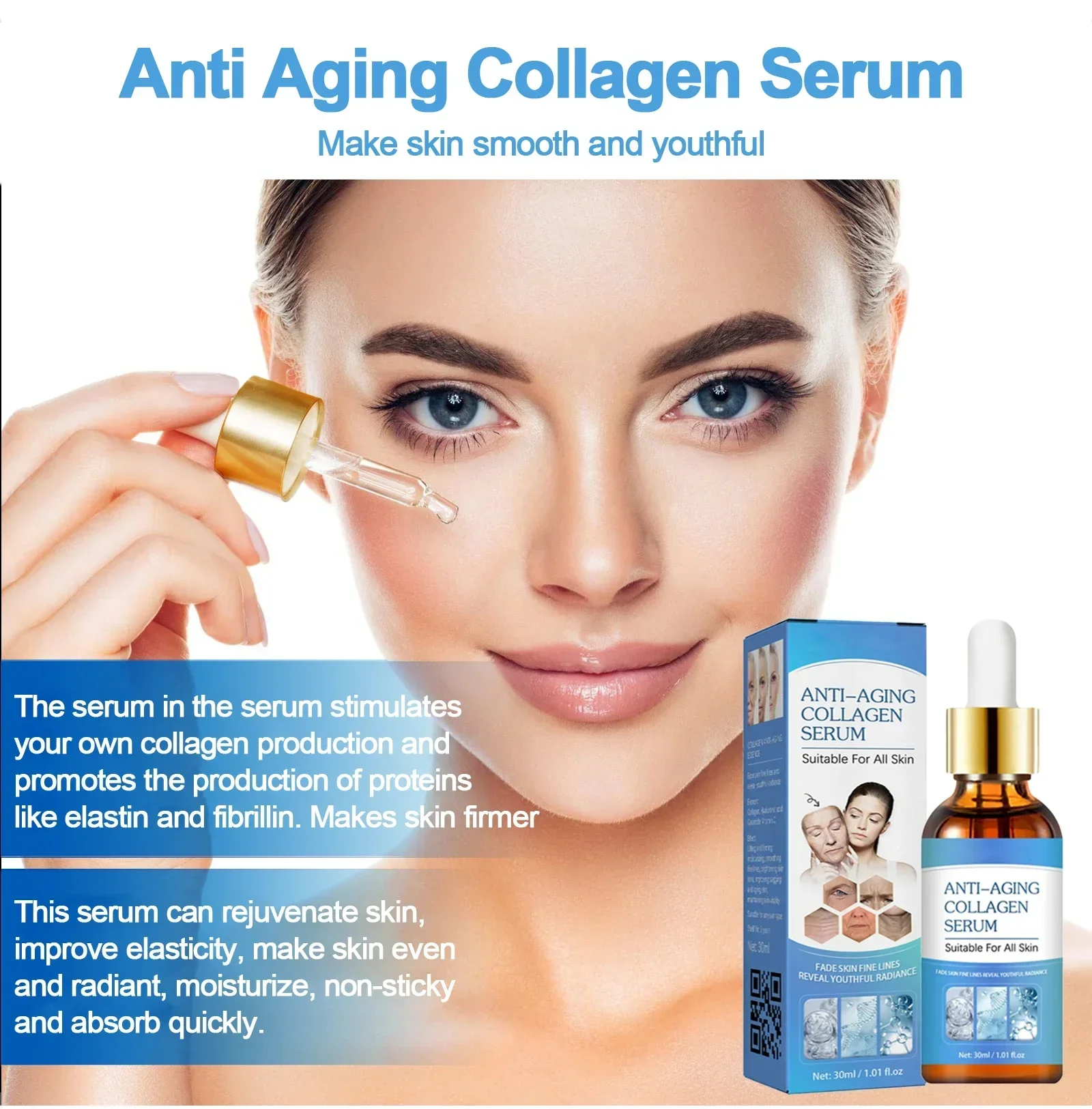 Anti-aging Serum Collagen boost Neck Wrinkle remover Fade face lines Anti Wrinkles for women Lifting Firming Facial Skin Care