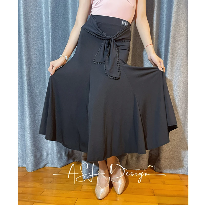 

Ballroom Dance Skirt Women Waltz Dance Clothes Black Long Skirt Adult Latin Dance Practice Clothing Training Dancewear BL16189