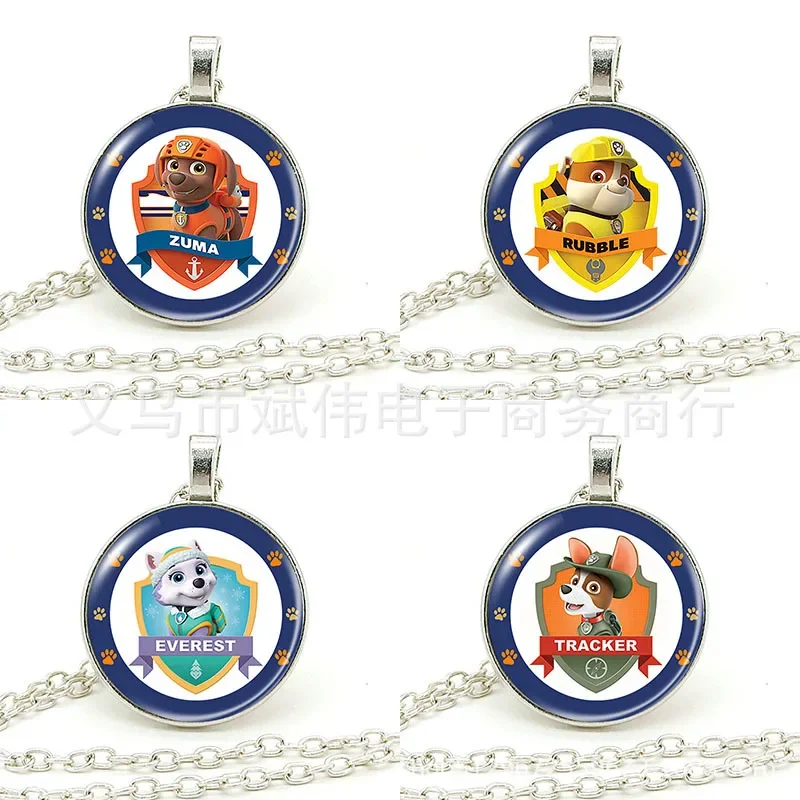 Paw Patrol White K Alloy Necklace Jewel Trend Dog Creative Pendant Decoration Children\'s Christmas Gift Birthday Gift Wholesale