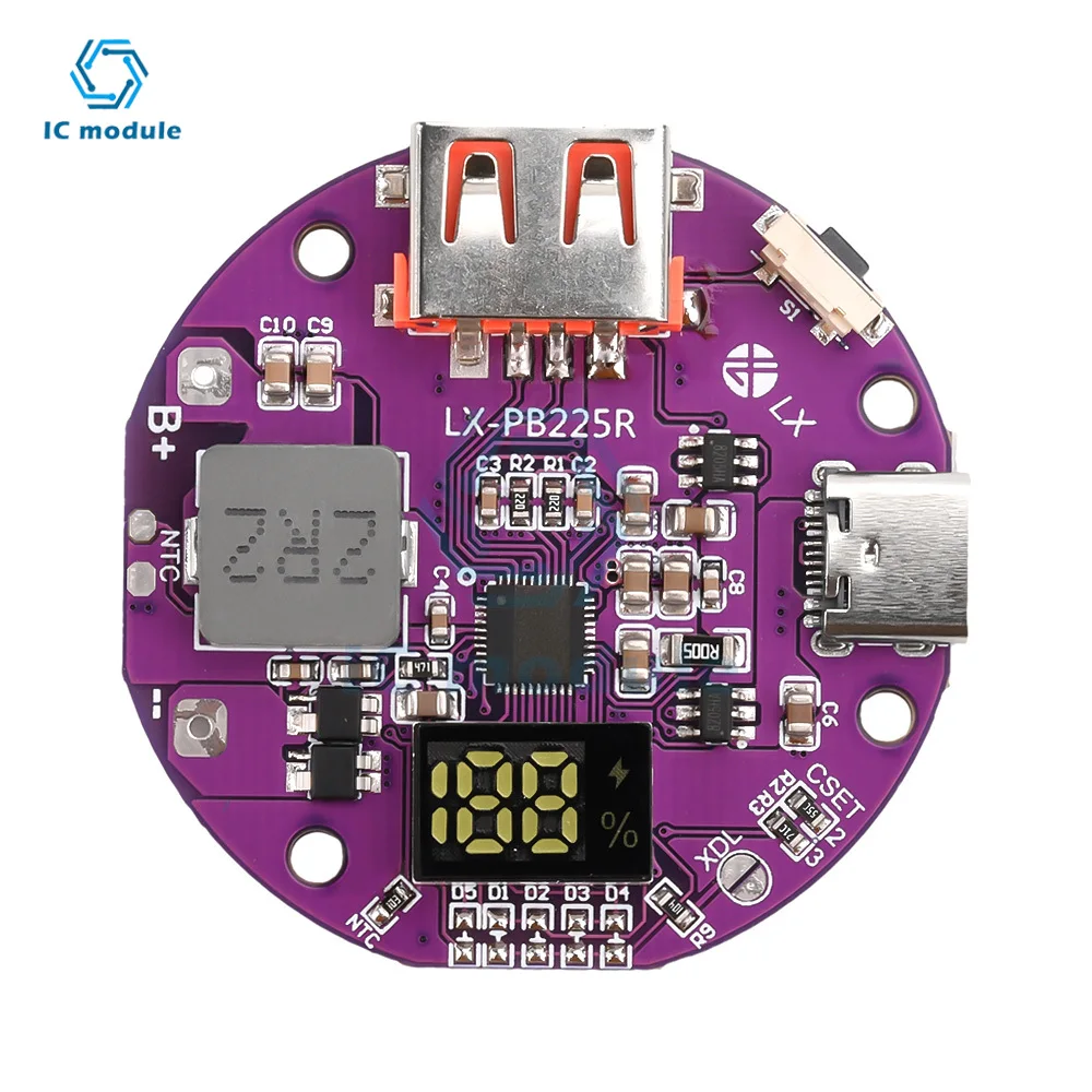 22.5W power bank bidirectional fast charging mobile power module circuit board PD/QC fast charging