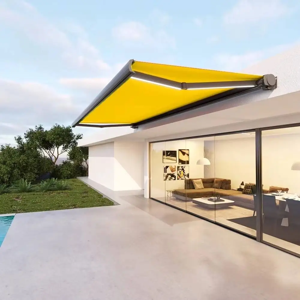 Picture 7: Customized Electric Full Cassette Awning Outdoor Motorized Retractable Awning with Folding Arms Entrance Rainproof Canopy