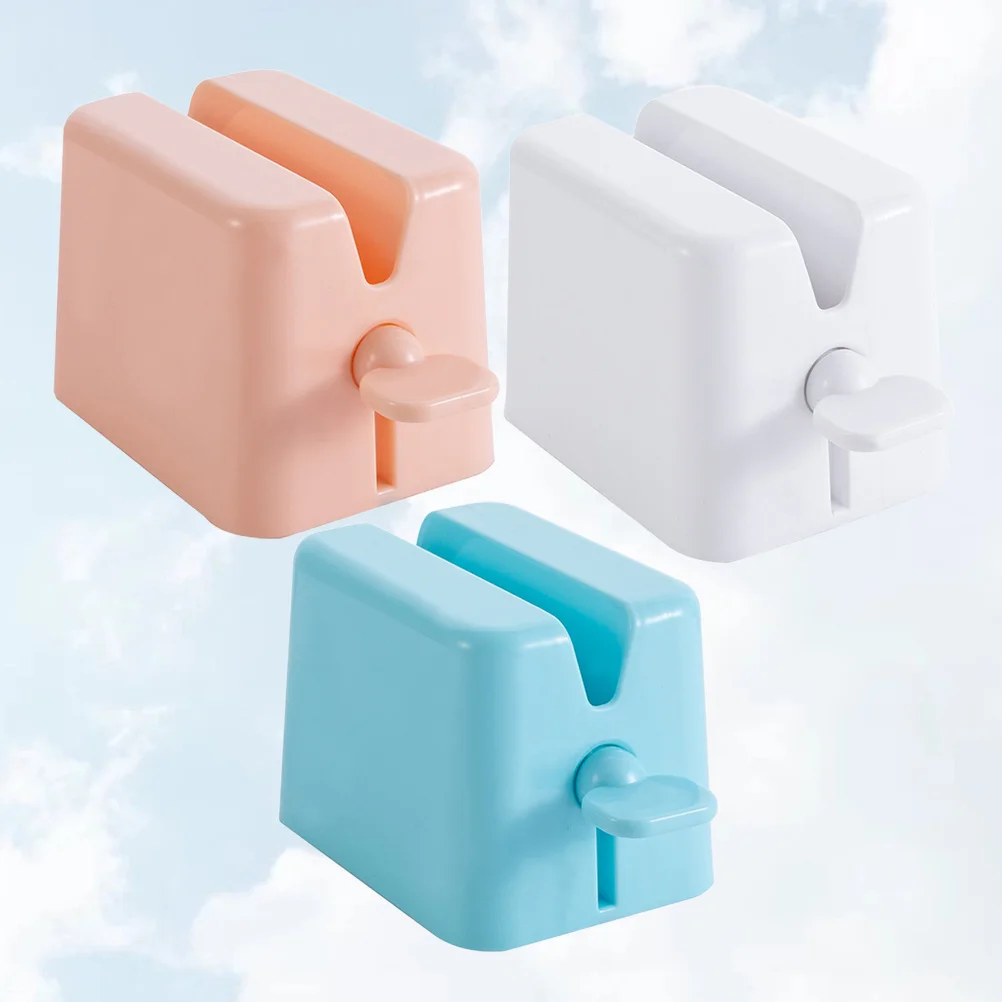 3Pcs Toothpaste Squeezer Manual Plastic Facial Cleanser Tube Extruder Easy Insert Upright Bathroom White Pink Blue