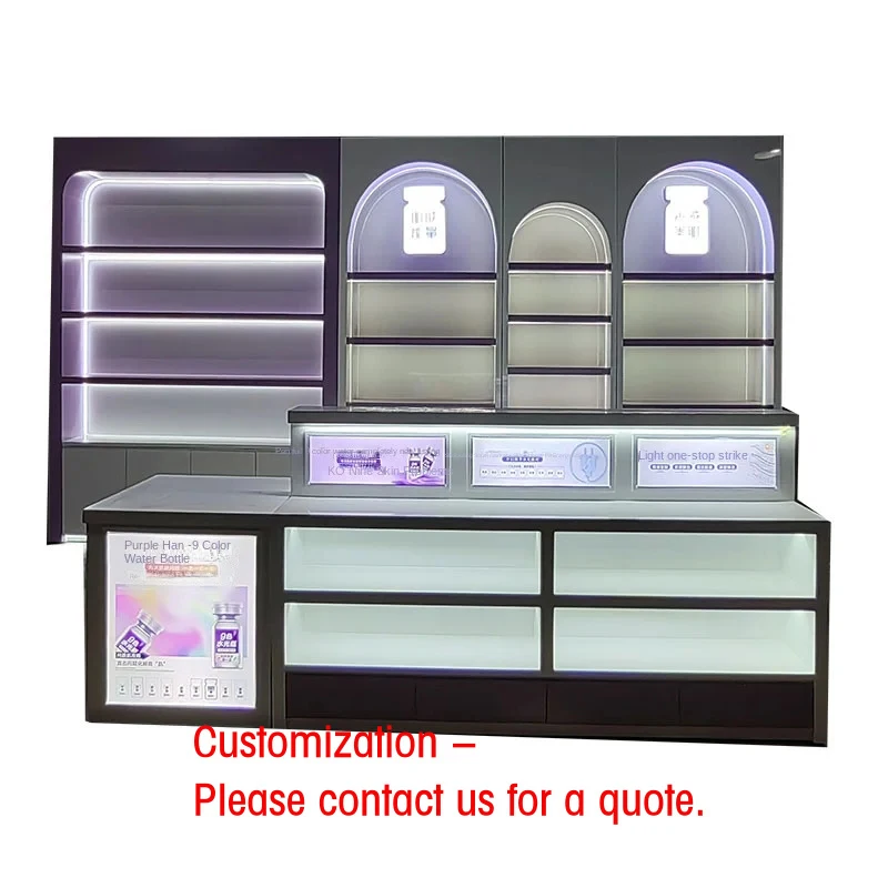 custom.LED Cosmetic Paint Display Cabinet Skincare and Makeup Products Durable Retail Showroom Display