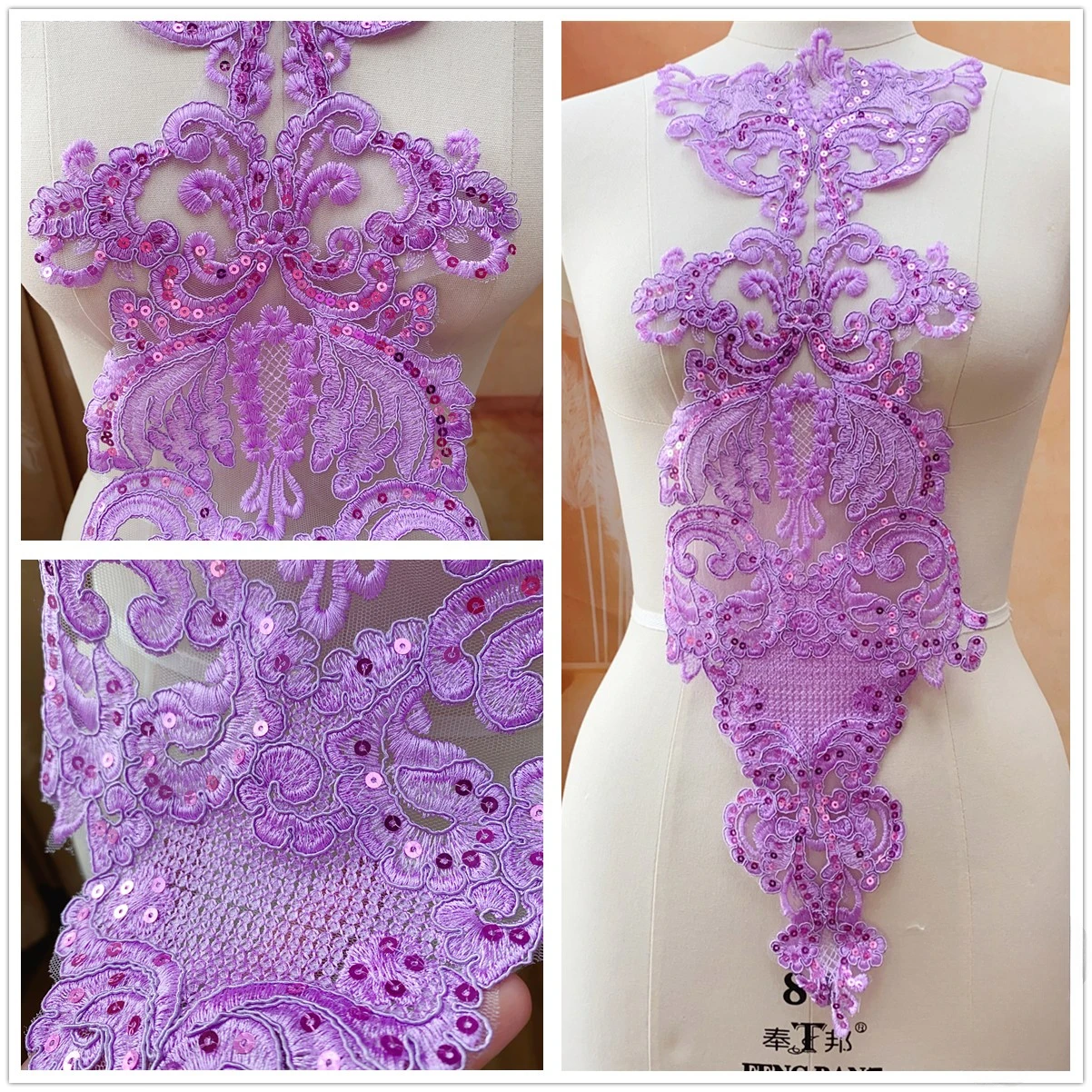 Transparente Pailletten-Spitzenblumen-Accessoires, handgefertigte DIY-Materialien, hochwertige Hochzeitskleider, Kleidungsdekorationsapplikation, RS2460 – Detail 5