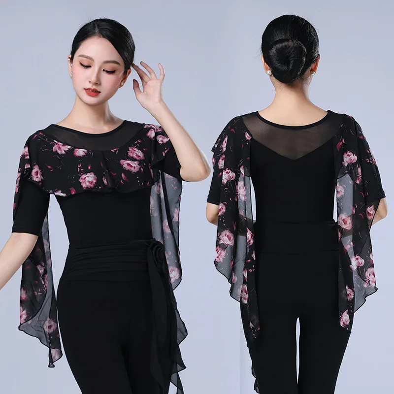 modern-dance-top-women's-latin-dance-practice-outfit-social-dance-national-standard-performance-square-dance-clothes