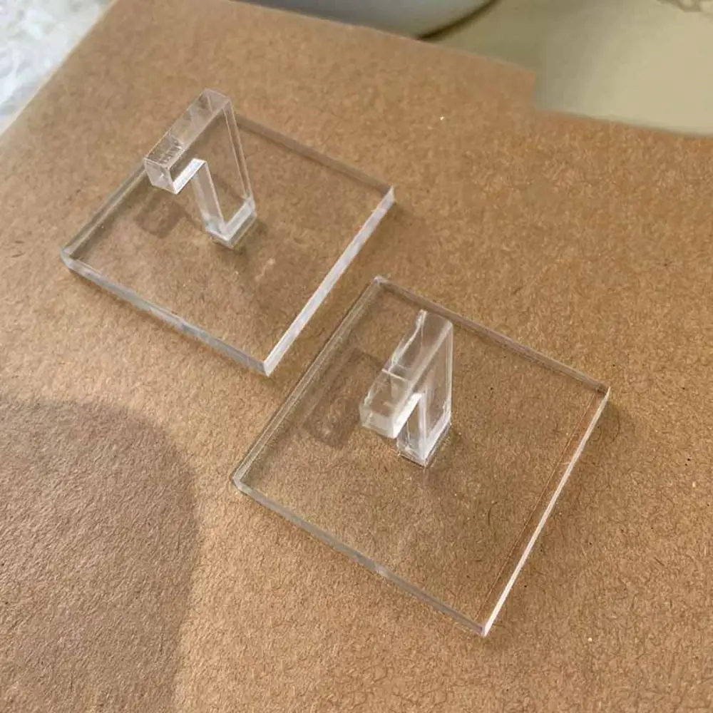 6Pcs Transparent Acryl Nagel Halter Herz Form Kaninchen Nagel Spitze Praxis Stehen Blume Werkzeuge Nagel Zeigt Regale Anfänger