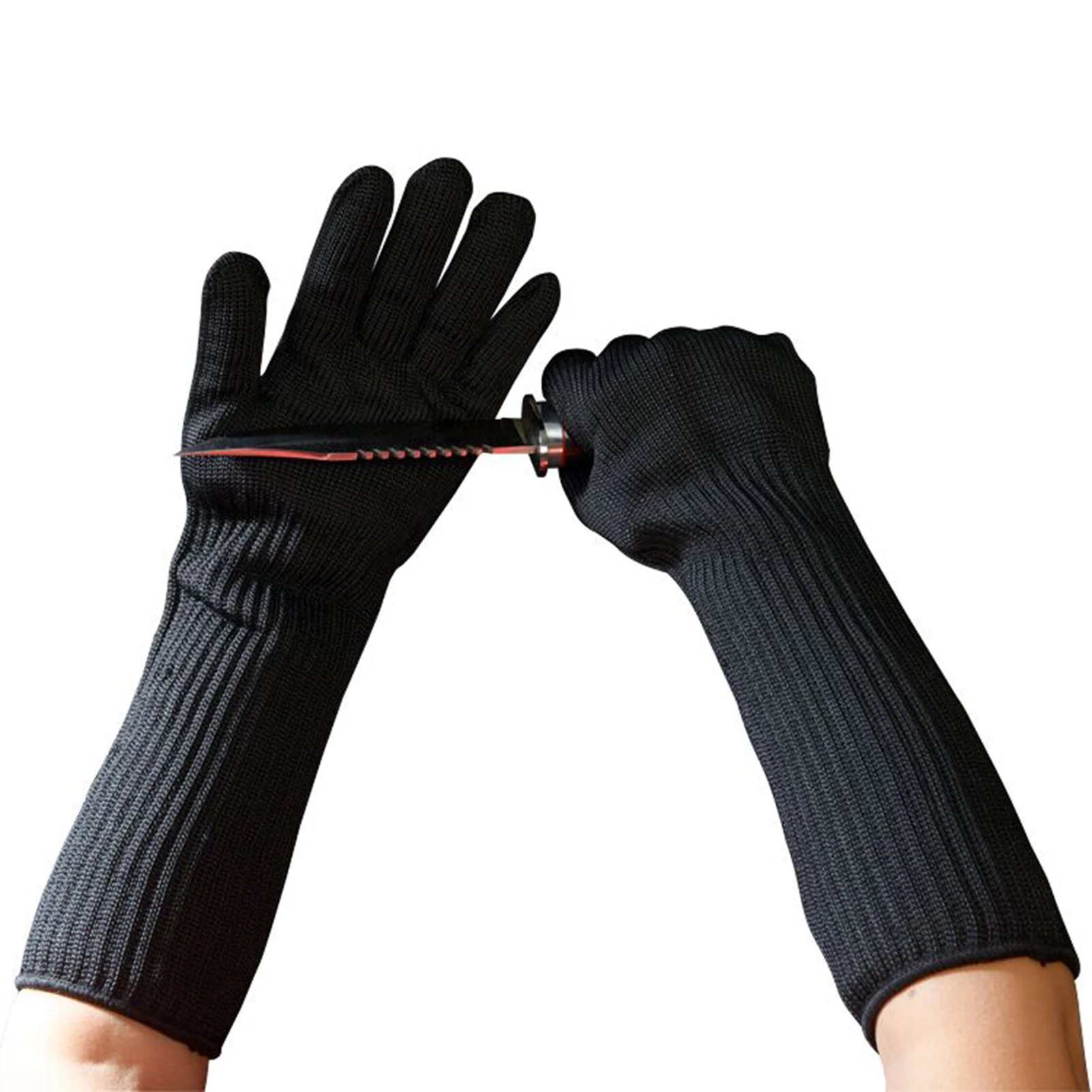 Cut Resistant Gloves High Performance Level 5 Protection with Long Forearm Stainless Steel Wire Mesh Cut Resistant Safty Working