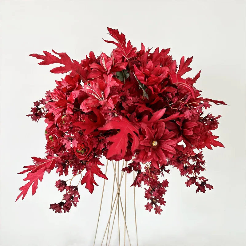 Wedding Theme Multi-color Flower Row Table Flower Simulation Flower Scene Arrangement Road Guide Ceiling Flower Arrangement Hote
