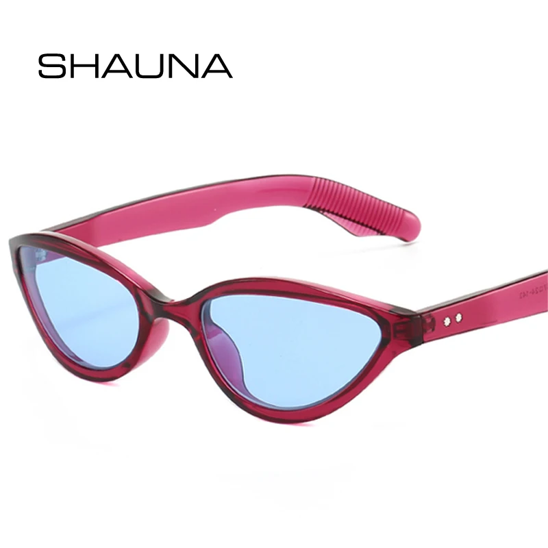 

SHAUNA Retro Rivets Women Cat Eye Sunglasses Shades UV400
