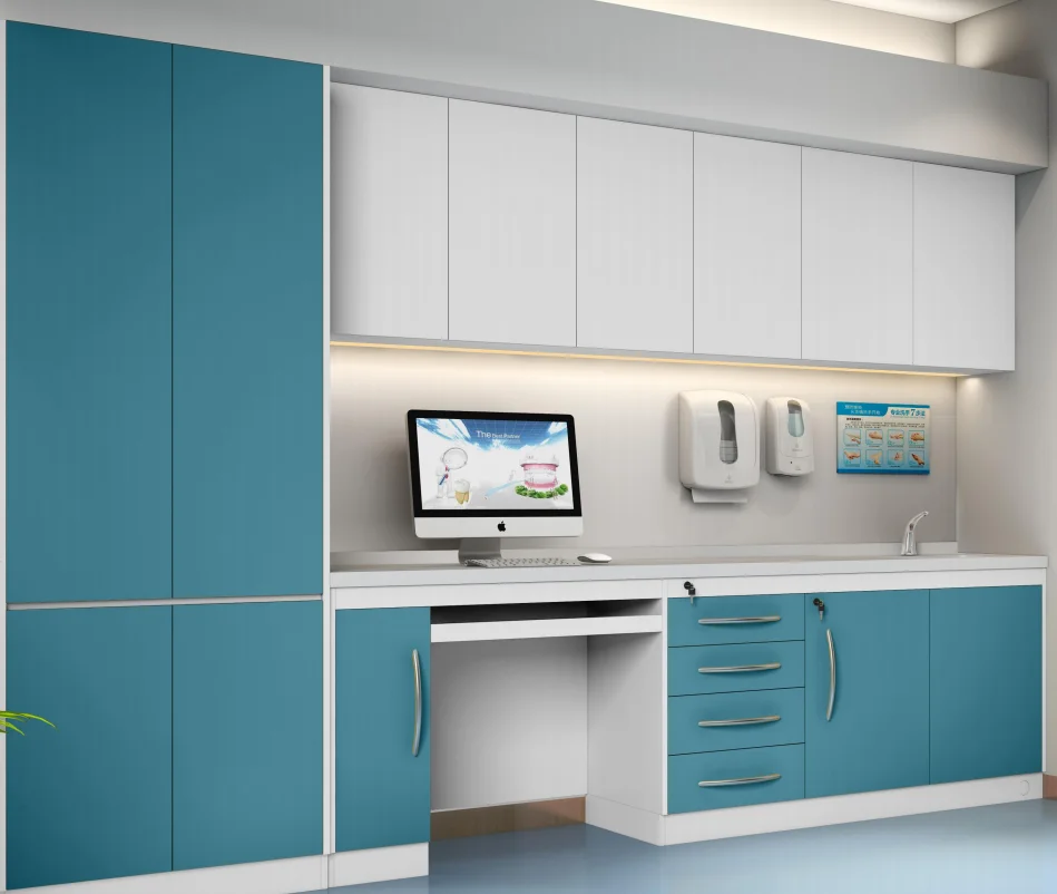 Dental Laboratory Bench Furniture Wall Dental Cabinet Desk for Dental Clinic and Stomatology Hospital Clinic Table