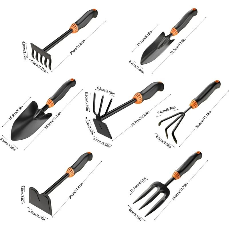 Super Practical Garden ชุดเครื่องมือสแตนเลสพลั่วสวน RakeTrowel เครื่องมือ M4YD