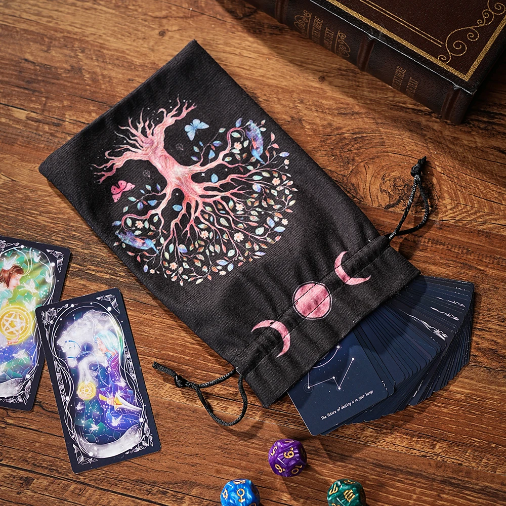 1pc/6pcs Velvet Tarot Oracle Cards Storage Bag Tarot Pouch Rune Dice Crystal Jewelry Bag Multiple Use Pouch Witch Divination