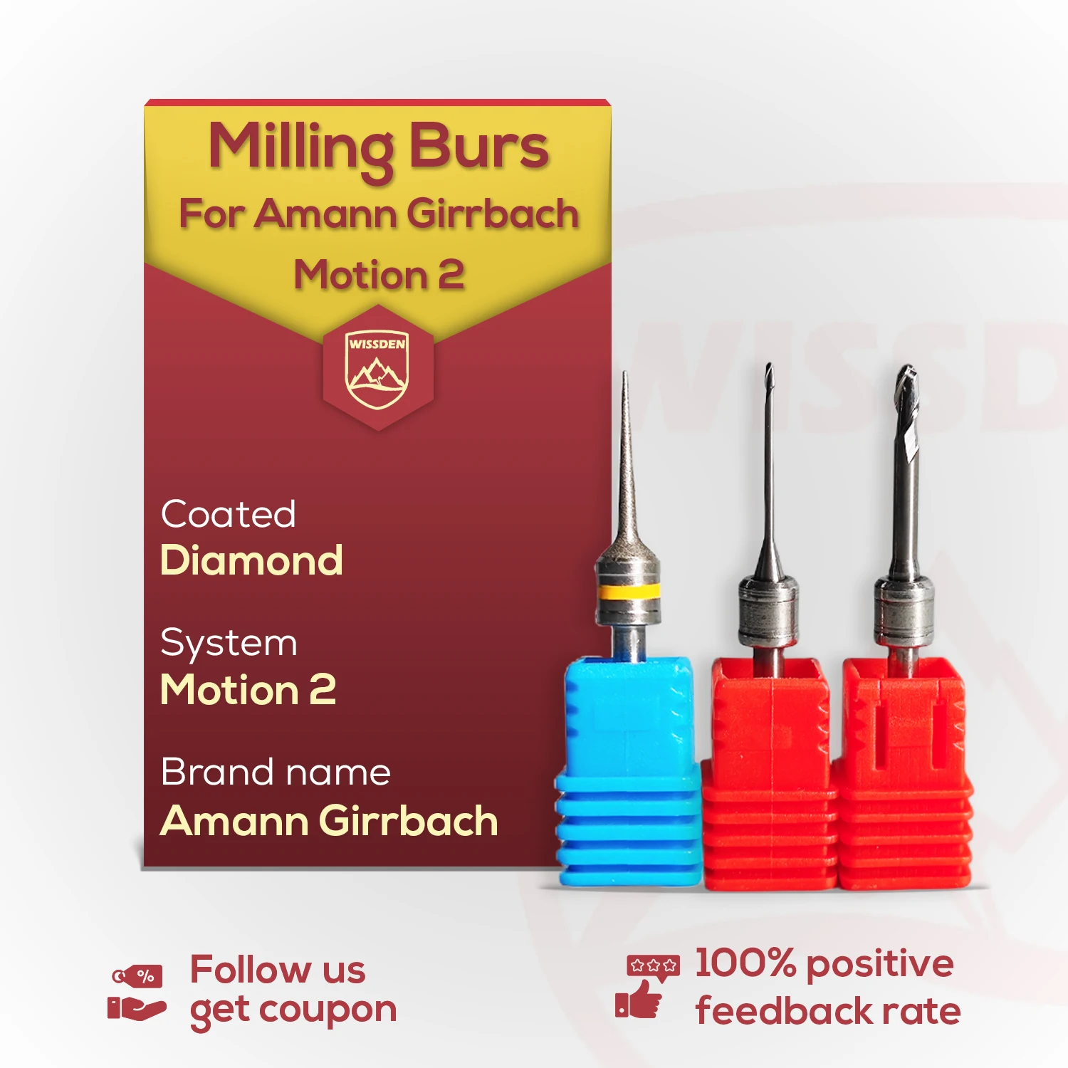 Amann Girrbach Milling burs For Motion 2 Matik Milling Machine 2Pcs