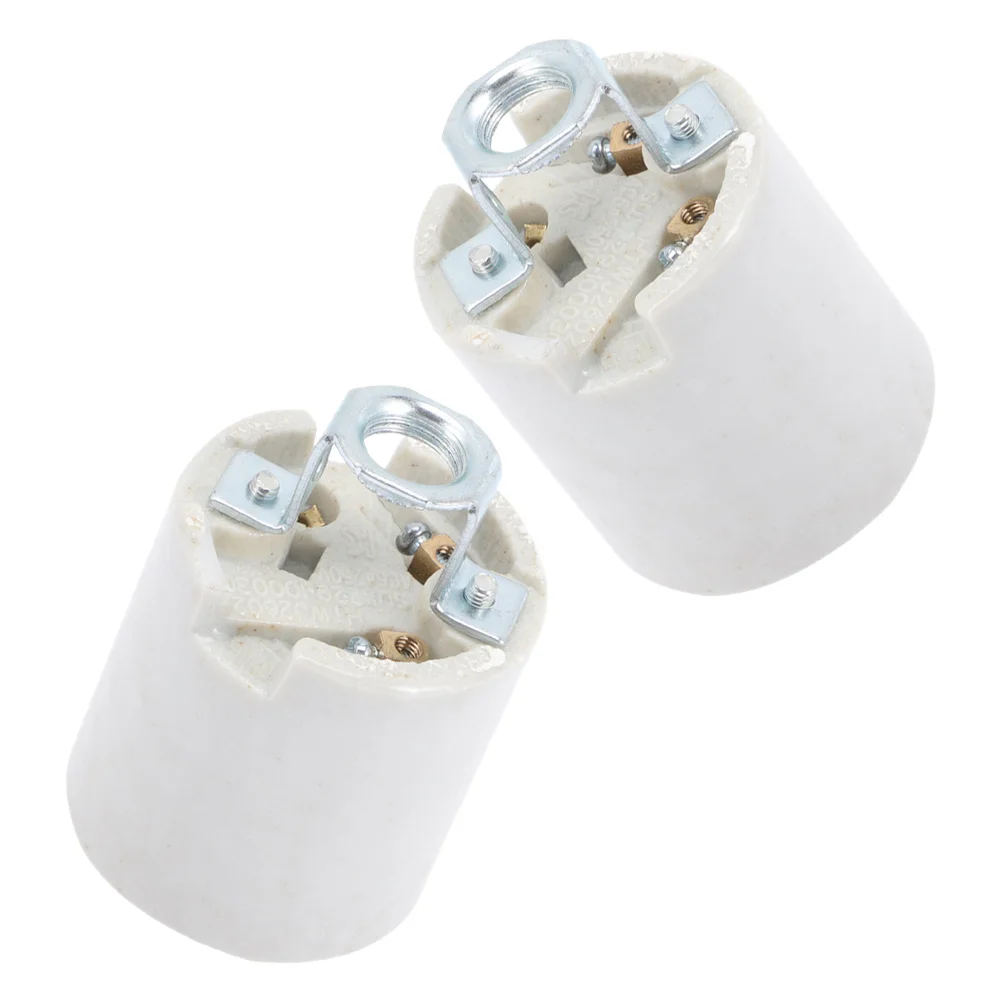 

2 шт. E26 керамический цоколь для лампы, высокая термостойкость, элегантный дизайн, простая замена, безопасный, надежный для многократного использования