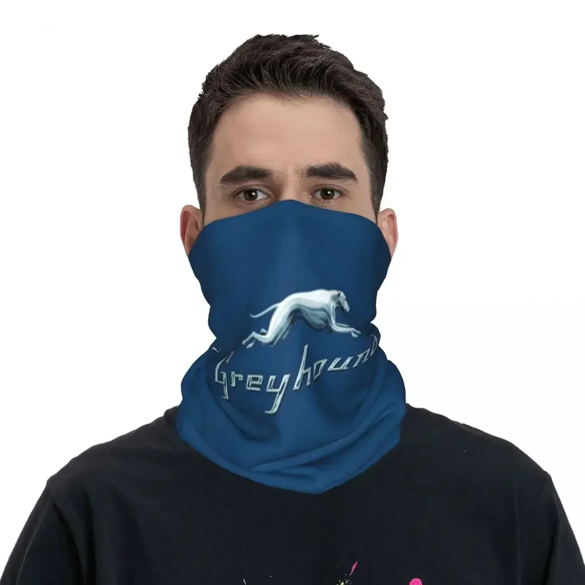 Greyhound Blue Bus Logo Bandana Neck Gaiter Printed Magic Scarf Warm Headwear Running Unisex Adult Windproof