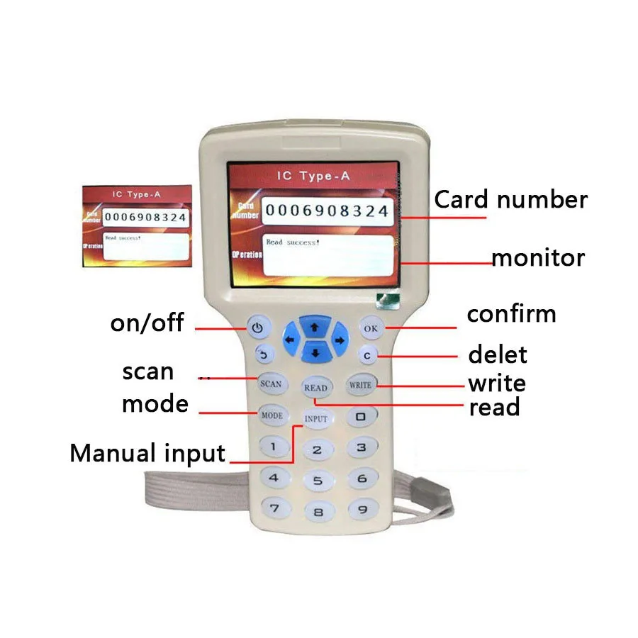 Imagem -04 - Leitor de Cartão Inteligente Nfc de 10 Frequências Duplicador 125k 13.56mhz Copiadora Rfid Programador Fob Usb Cópia Replicador de Chave Criptografada