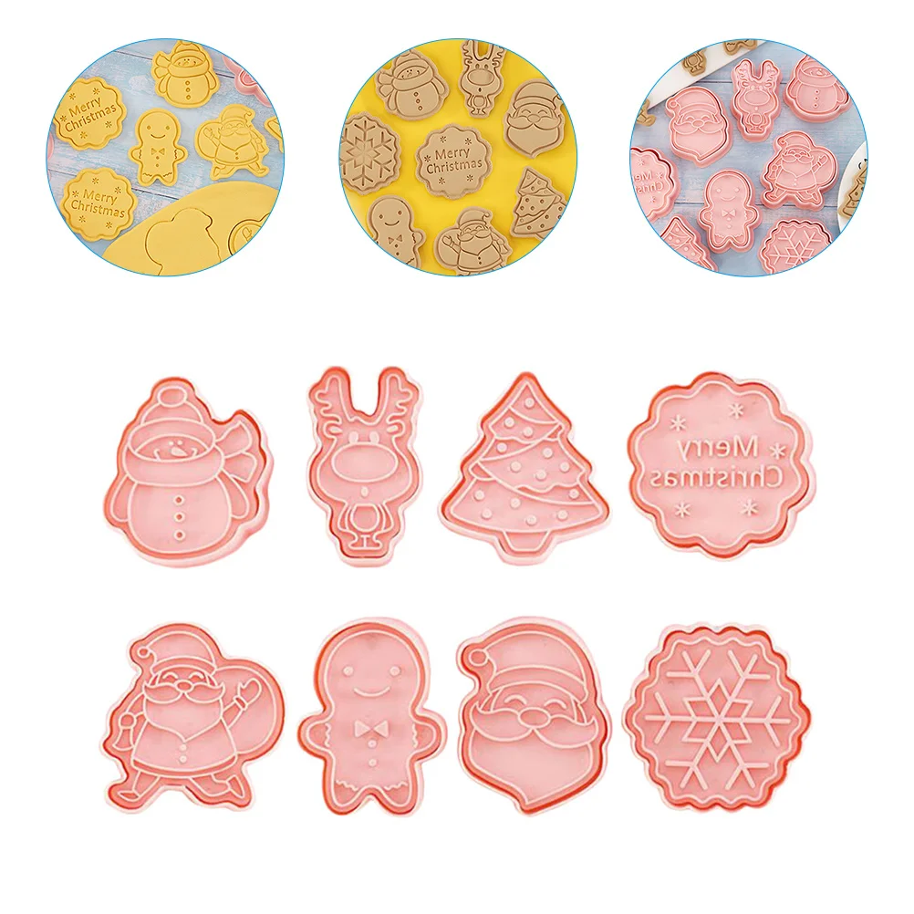 

8 Pcs Christmas Cookie Cutters Mold Winter Xmas Molds Kitchen Pp Decorative Postage Stamps