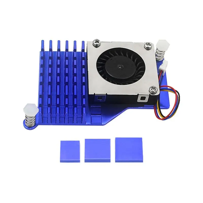 A01E-For Raspberry Pi 5 Active Cooler Aluminum Heatsink PWM Fan Blue Cooling Radiator For RPI 5 Pi5