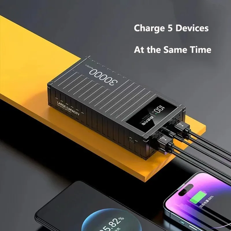 Container 200000mAh Large Capacity Portable Powerbank external Mobile Battery Charger External Power Bank For IPhone Xiaomi